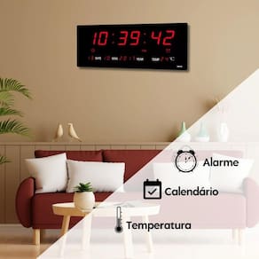 Super Relógio Parede Mesa Led Digital Calendário Termômetro