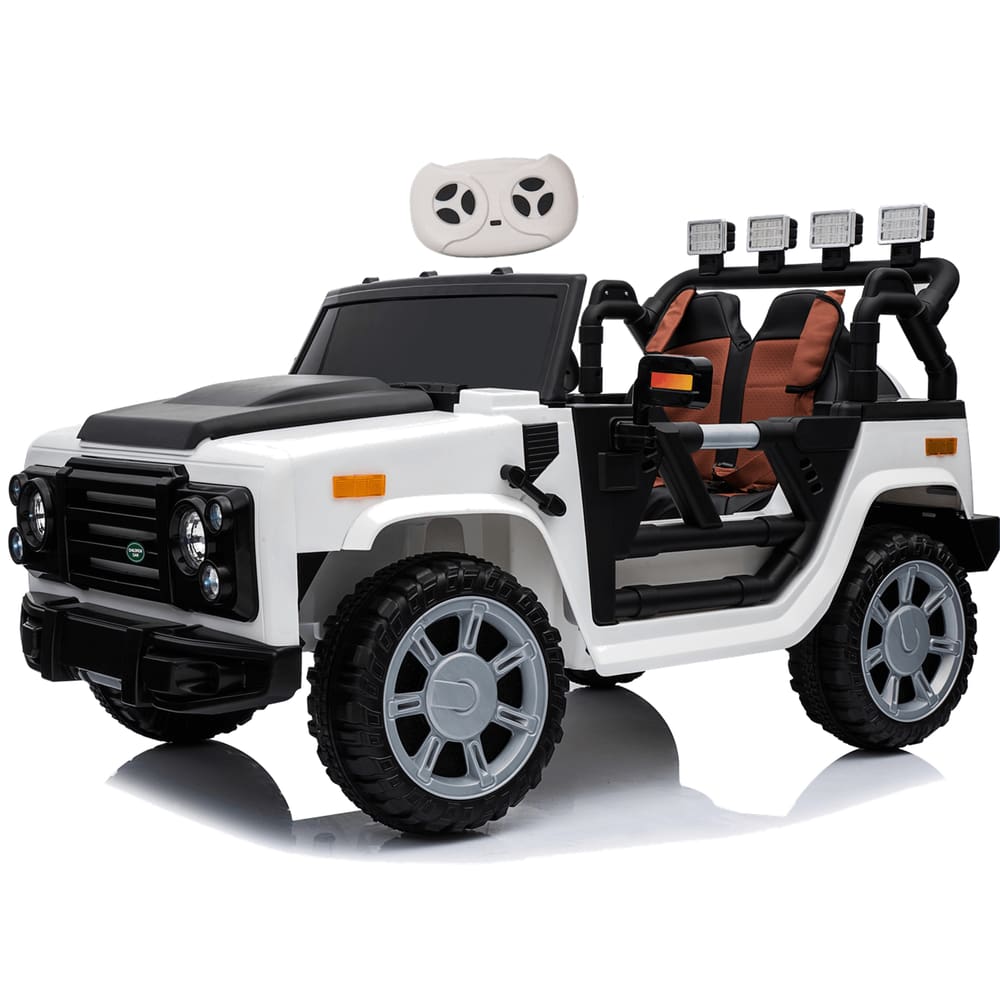 Carro Eletrico Jeep Off Road Classico Branco 12V Controle