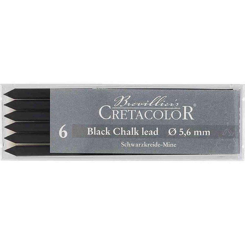 Estojo Mina 5.6Mm Black Chalk Com 6 Unidades Cretacolor