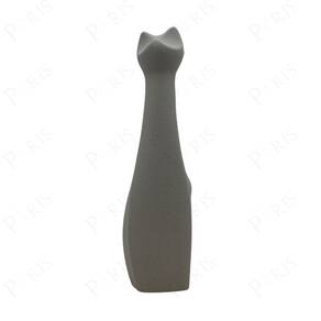 Escultura Decorativa Gato em Cerâmica Cinza 30cm 17986G Mart