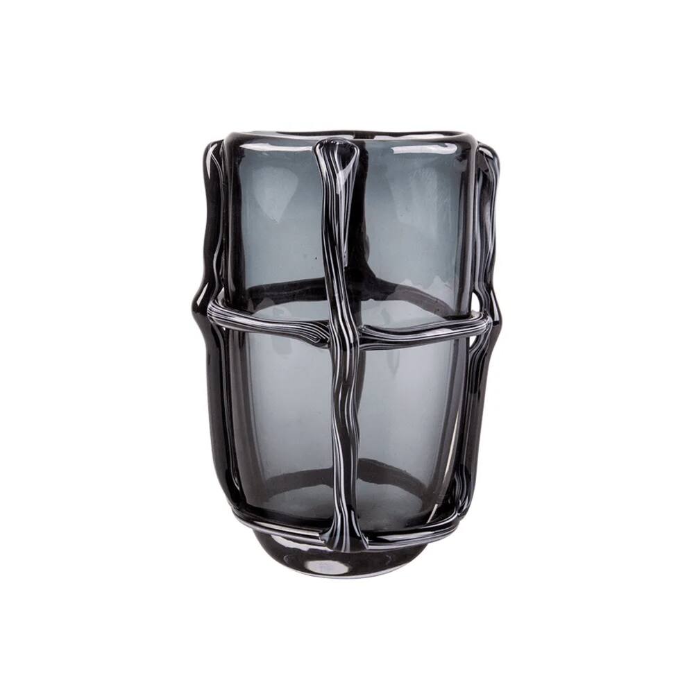 Vaso de Vidro Estilo Murano Fumê 28cm OD0166 BTC
