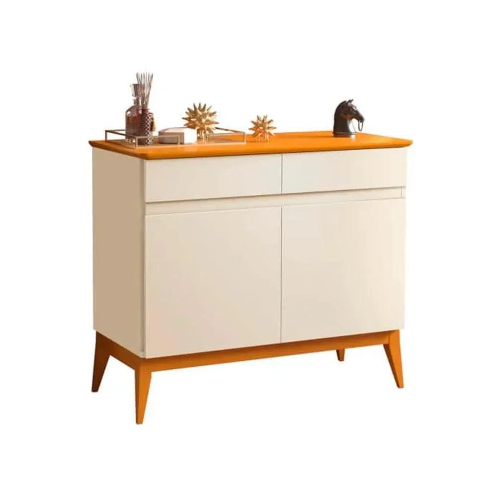 Buffet 2 Portas 2 Gavetas Magnum Off White e Cedro Naturale