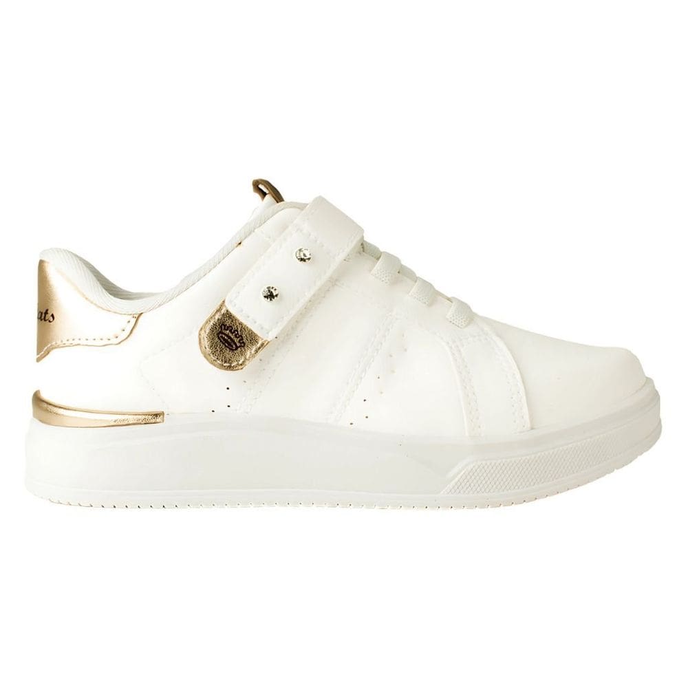 Tênis Pink Cats V5352 Infantil Branco Dourado dia a dia