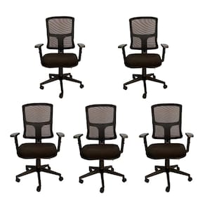 Cadeira Escritorio back system encosto telado nr17 Ergonomica preta G402A Atacadeiras KIT 5UN