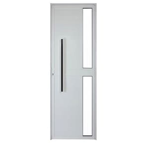 Porta Lambril 2,10x1,00 lado DIREITO L-25 no alum. branco c/puxador redondo e vidro lateral