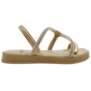Sandália Feminina Papete Flatform Casual Dia a Dia Passeio com Strass Calce Fácil Conforto Dakota Y8621