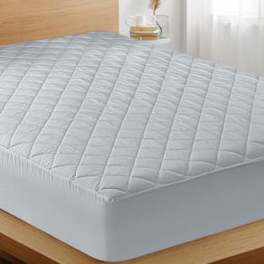 Almofada de colchão Utopia Bedding acolchoada, tamanho duplo, cinza claro