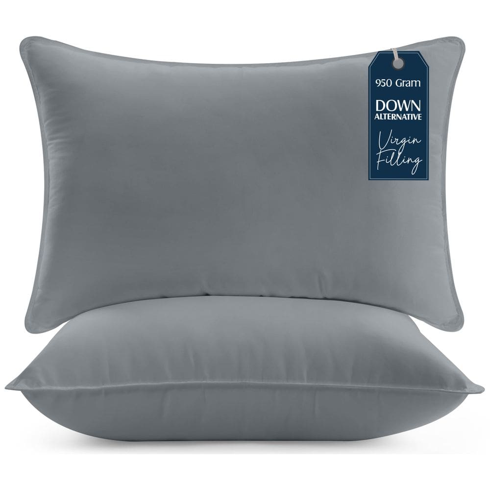 Almofadas de cama Utopia Bedding, tamanho padrão, conjunto de 2, cinza