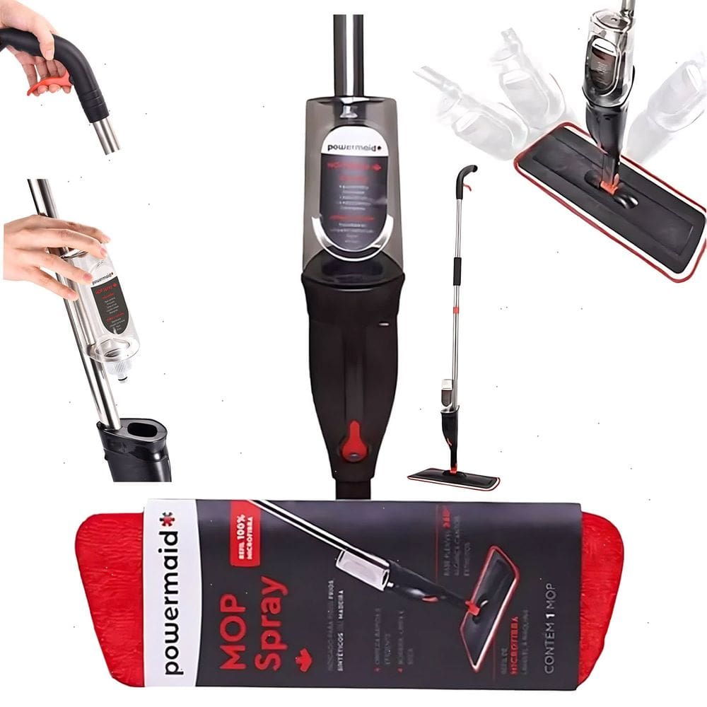 Rodo Mop Spray Esfregão Multiuso Piso Janela Vassoura Tira Poeira Cabelos Microfibra Absorvente