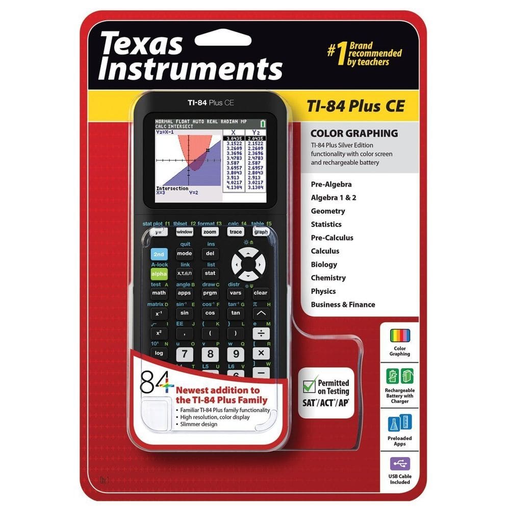 Calculadora gráfica Texas Instruments TI-84 Plus CE Black