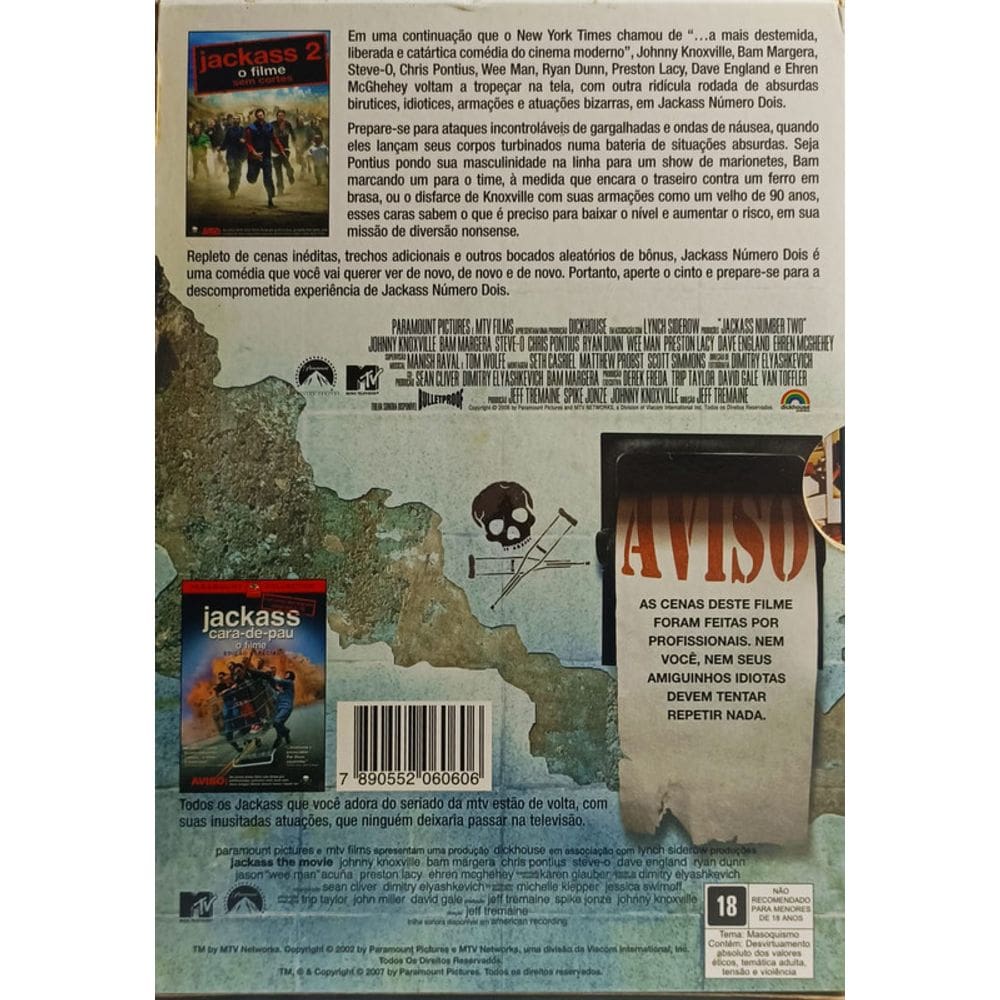 DVD Jackass Os Filmes - Numero 1 e 2 (2006) | Casas Bahia