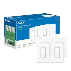 Interruptor de luz inteligente TP-Link Tapo S500, pólo único, branco, pacote com 4