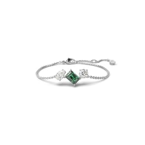 Pulseira Swarovski Mesmera verde e pedras transparentes de ródio