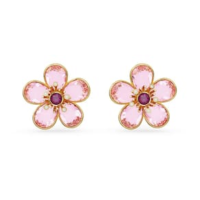 Brincos Swarovski Idyllia com motivo de flor rosa