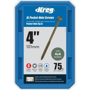 Parafusos de bolso Kreg SML-C4X400-75 XL 10cm 75 Count
