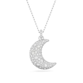 Colar Swarovski Sublima Pingente Ródio Lua Crescente