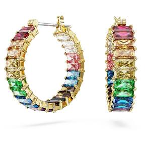 Brincos de argola Swarovski Matrix com pedras multicoloridas