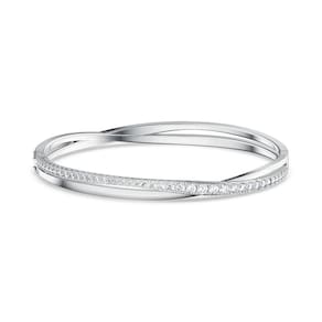 Pulseira Swarovski Hyperbola feminina com acabamento em ródio