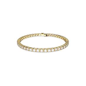 Pulseira de tênis Swarovski Matrix com pedras transparentes em tom dourado