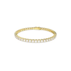 Pulseira de tênis Swarovski Matrix com pedras transparentes em tom dourado
