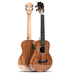 Ukulele Caramel Glossy All Solid Acacia 26 Tenor Acoustic Electric