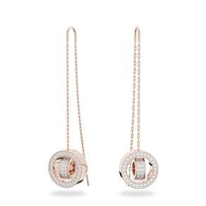 Brincos Swarovski Hollow Drop longos em ouro rosa para mulheres