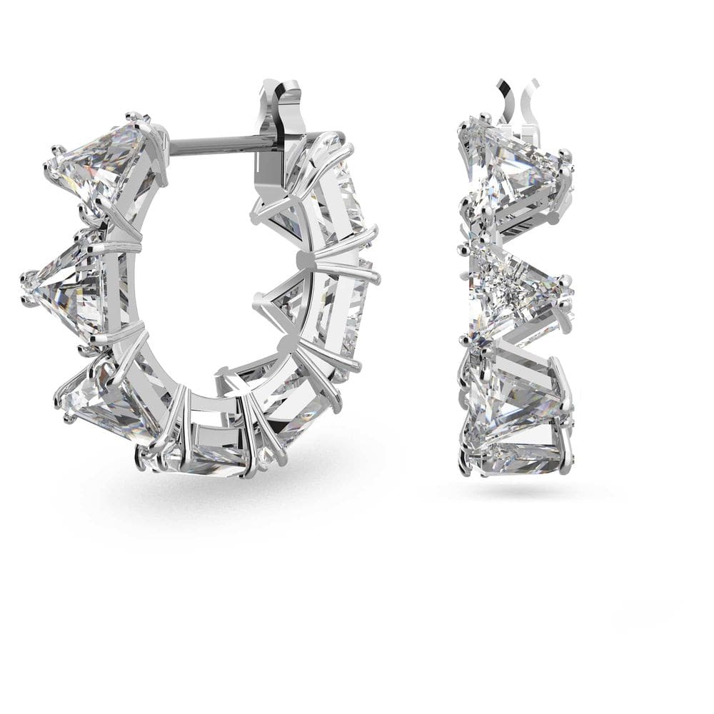 Brincos Swarovski Matrix Small Hoop com cristais transparentes