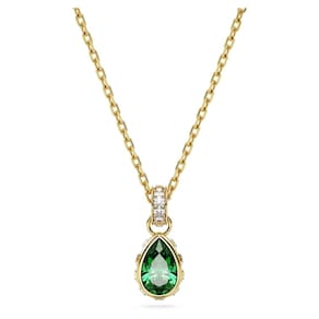 Colar Swarovski Chroma com pingente verde cristal dourado