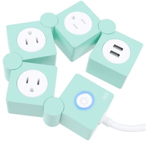 Power Strip iJoy Twyster, 3 tomadas AC, 2 portas USB, cabo de 1,5 m, verde
