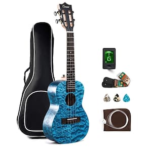 Ukulele Caramel MC63 Concert 23 polegadas azul acolchoado maple