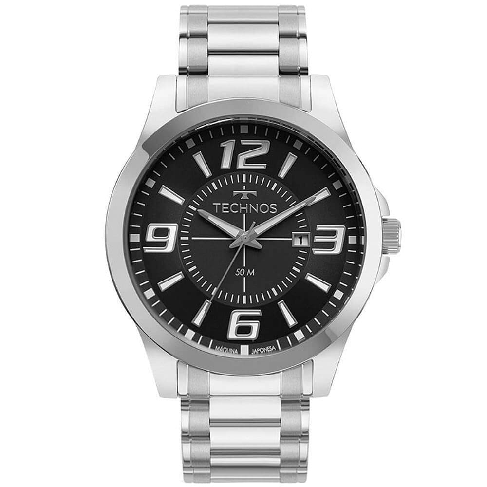 Relógio TECHNOS masculino analógico Racer prata 2115NBH/1P