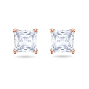 Brincos Swarovski Attract Square Stud com cristais transparentes