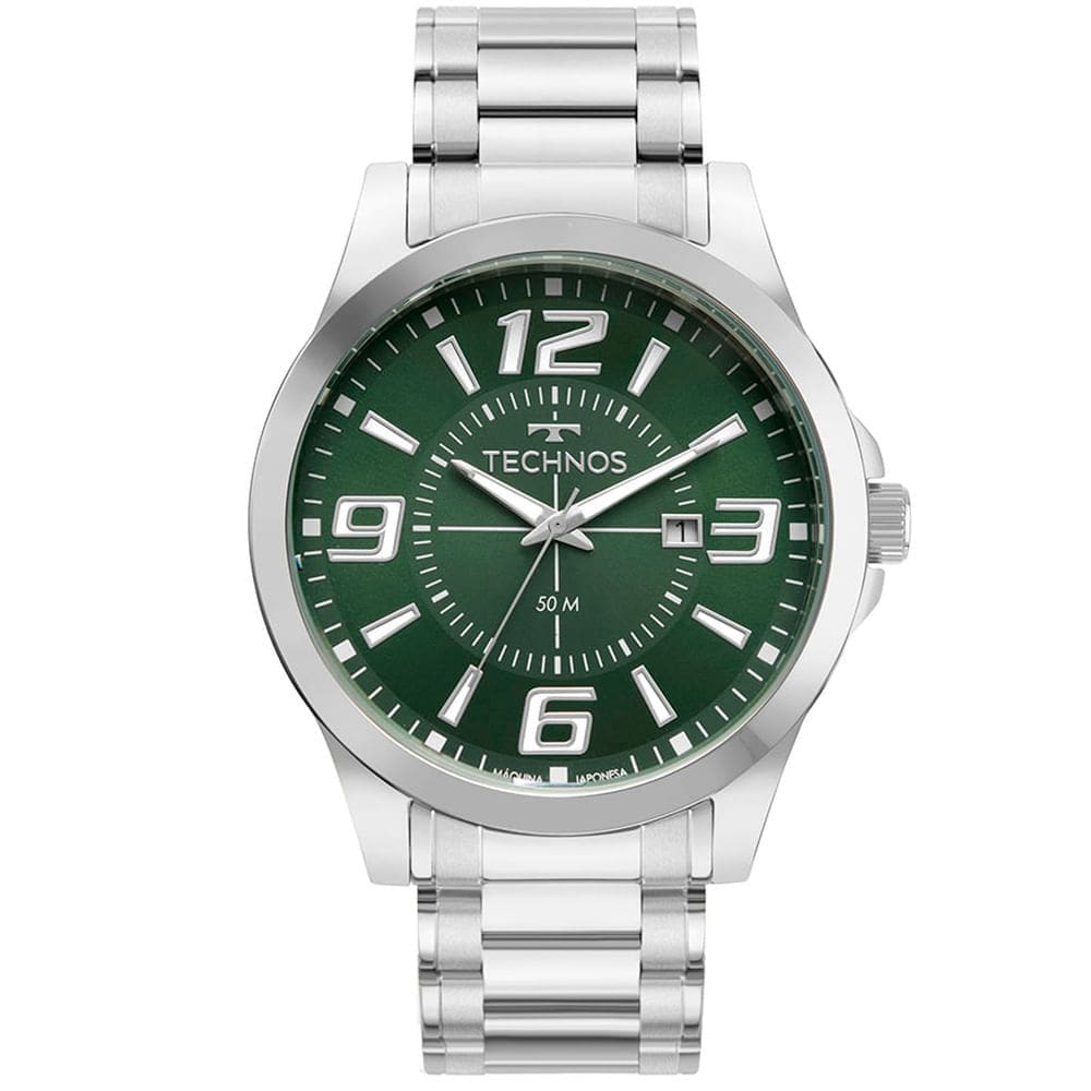 Relógio TECHNOS masculino Racer prata 2115KZZS/1V