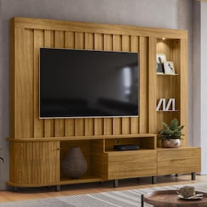 Estante Home Theater 1 Porta 2 Gavetas Com LED Le Mans