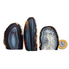 01 Geodo de Ágata Preta 250 a 300g 7 a 12cm Classe B