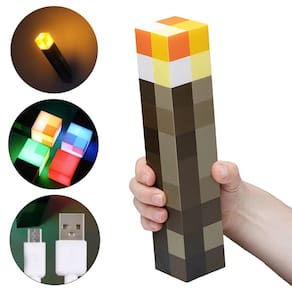 Luminária De Mesa Parade Luz Noturna Tocha 4 Cores Minecraft Luz Led Usb