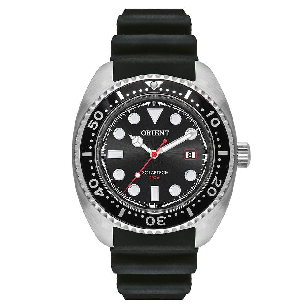 Relógio ORIENT masculino analógico solar preto MBSP1038 P1PX
