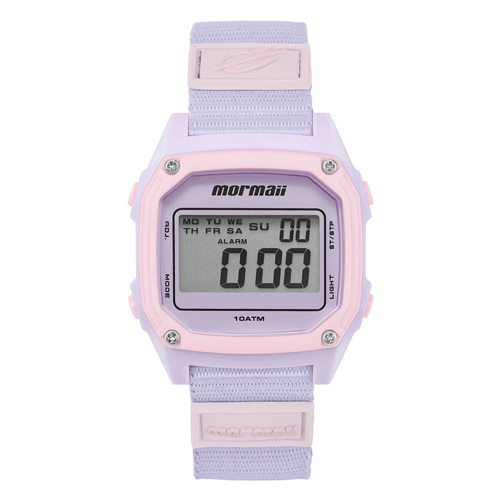 Relógio MORMAII feminino digital roxo rosa MO18703C/6N