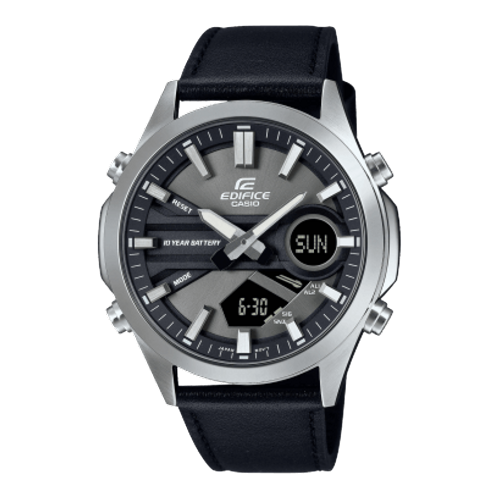 Relógio CASIO EDIFICE masculino prata preto EFV-C120L-8ADF