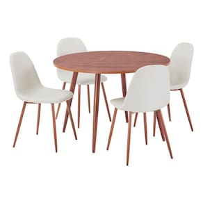 Conjunto De Jantar Mesa 110cm E 4 Cadeiras Madeira Aco - Ora