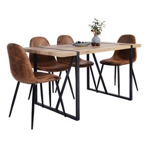 Conjunto De Jantar Mesa 140x81cm E 4 Cadeiras - Classic Soft