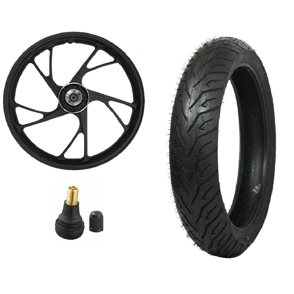 Roda Titan 150 160 Pé De Galinha Disco Dianteira + Pneu 80/100-18 Pirelli City Dragon + Bico