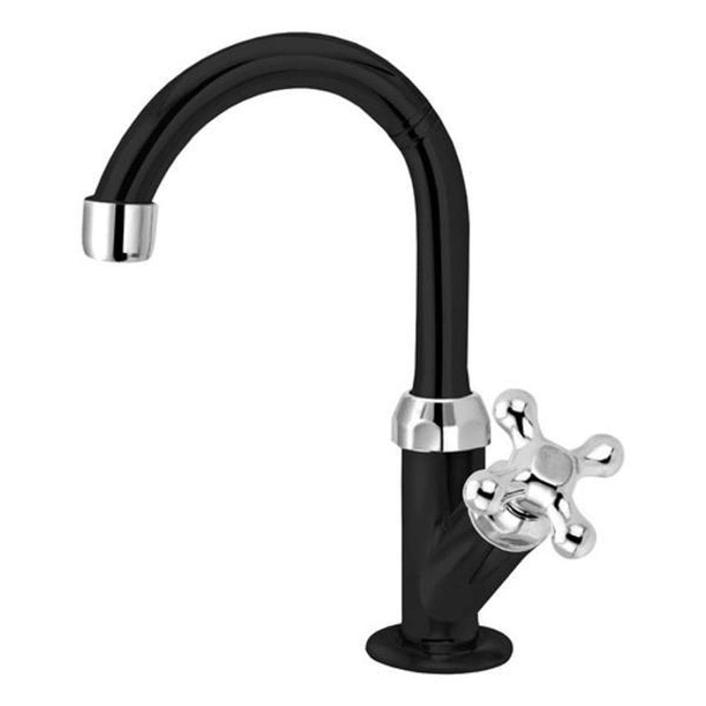 Torneira Lavatório Bicamóvel Abs Alta Ecoline Preta Forusi