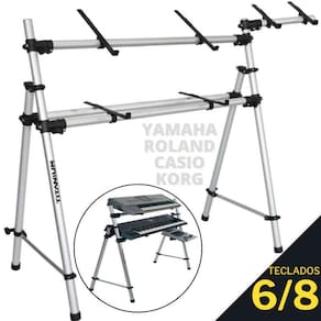 Suporte Estante de Apoio Titanium TY212 BEM Rack para Teclados 6/8 76 Teclas Universal ate 1,26 Metros