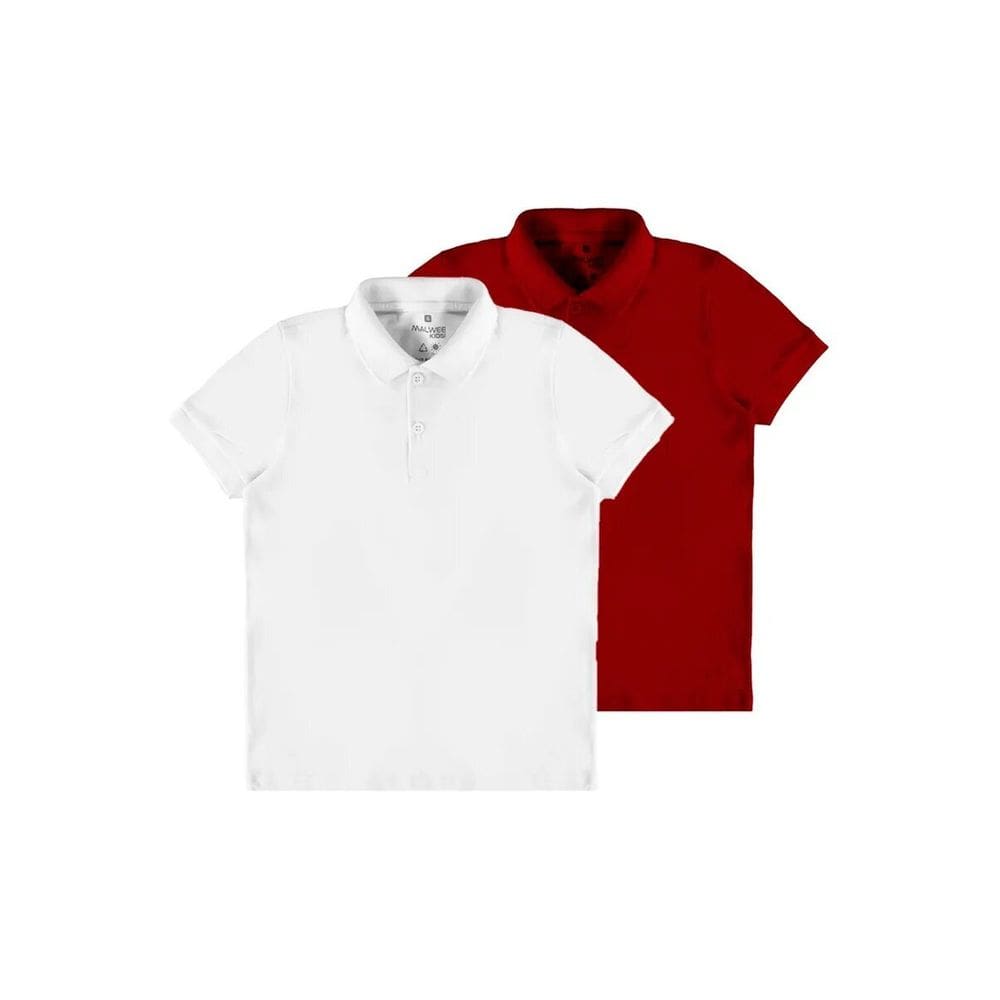 Kit com 2 Camisetas Polo Infantil Menino Malwee 1000111119 Colorido