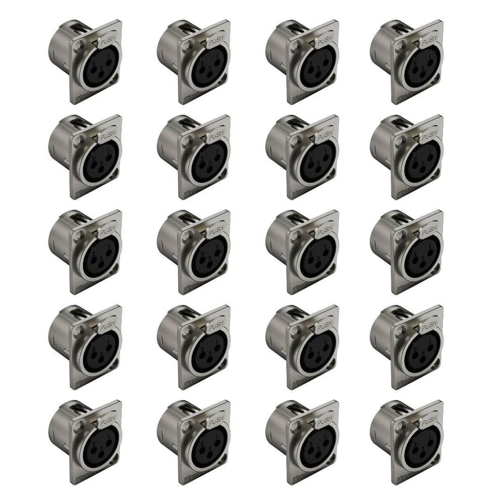 Kit 20 Conector XLR Fêmea 3 Polos Wireconex WC1023