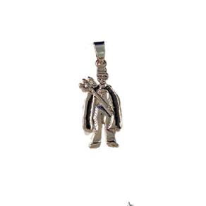 Pingente Exu Capa Preta 3 Cm Metal Niquelado