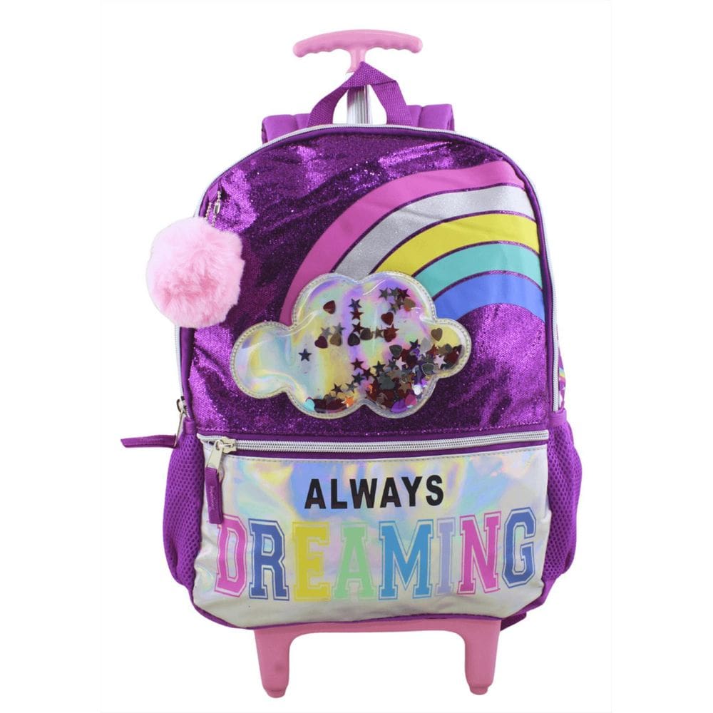 Mochila De Rodinhas Escolar Meninas Reforçada Nuvem