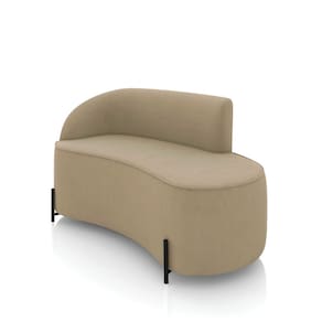 Sofá 2 Lugares Orgânico 140cm Pé Ferro Preto Morgan Suede Marrom R D03 - D`Rossi
