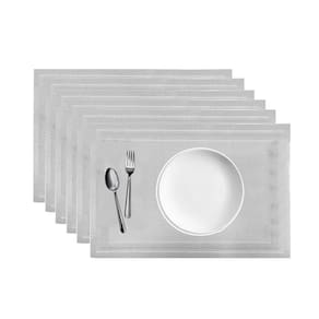 Jogo 6 Lugar Americano Prata Mesa De Jantar 30×45 Pp Em Casa Tem